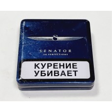 Коробка жестяная от сигарет SENATOR синяя 2010г